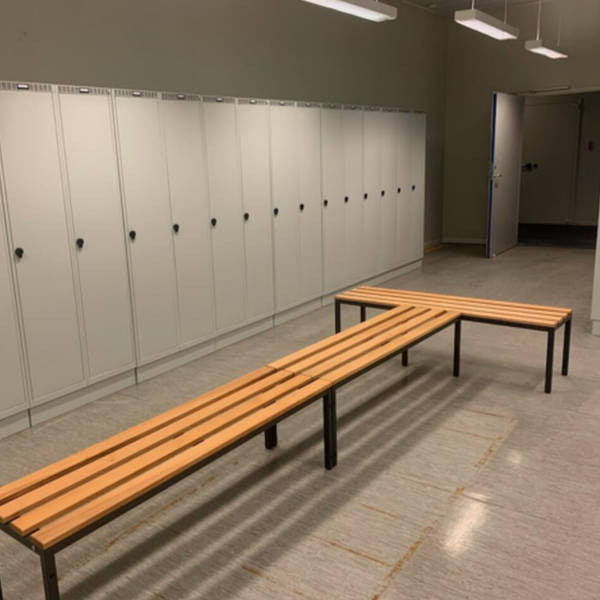 Bænk til omklædningsrum - 2 meter
