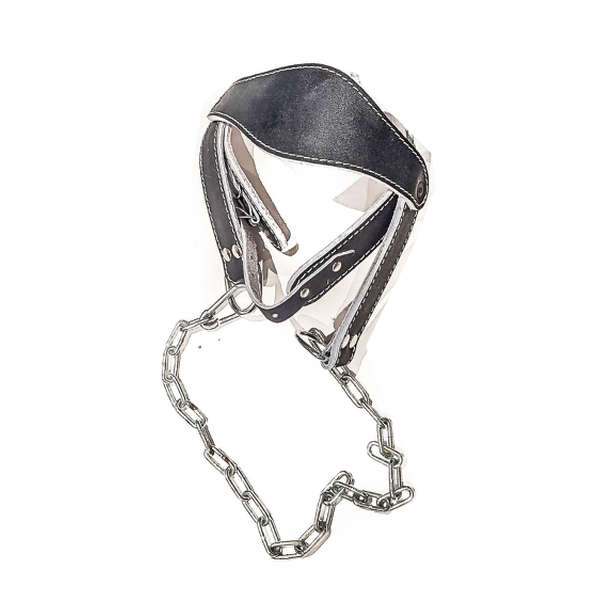 Læder nakketræner med kæde