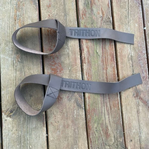 Brune læder straps til vægtløftning